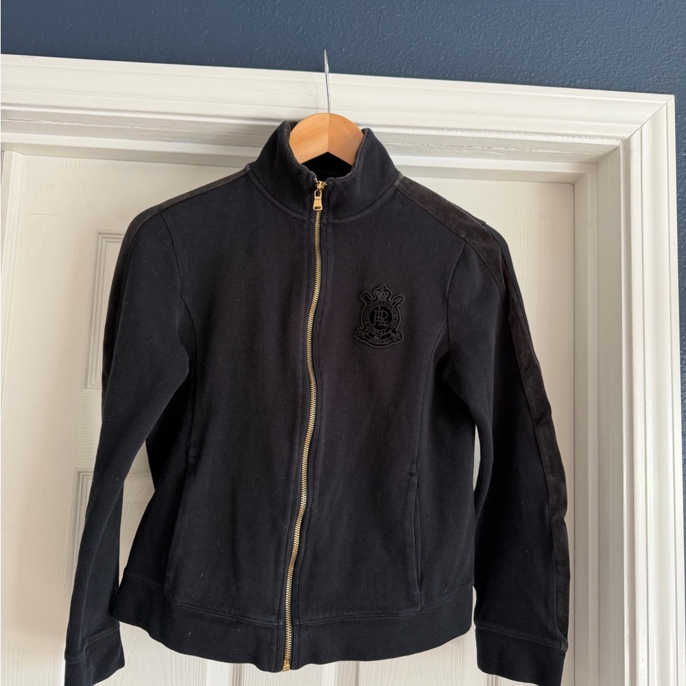 Lauren Ralph Lauren Black Jacket with Gold Zipper